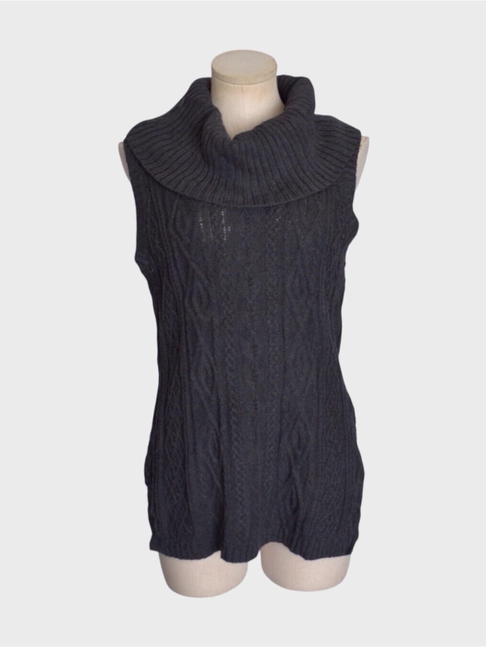 NWT Eight Eight Eight 100% Cotton Cable Knit Cowl Neck Sweater Vest